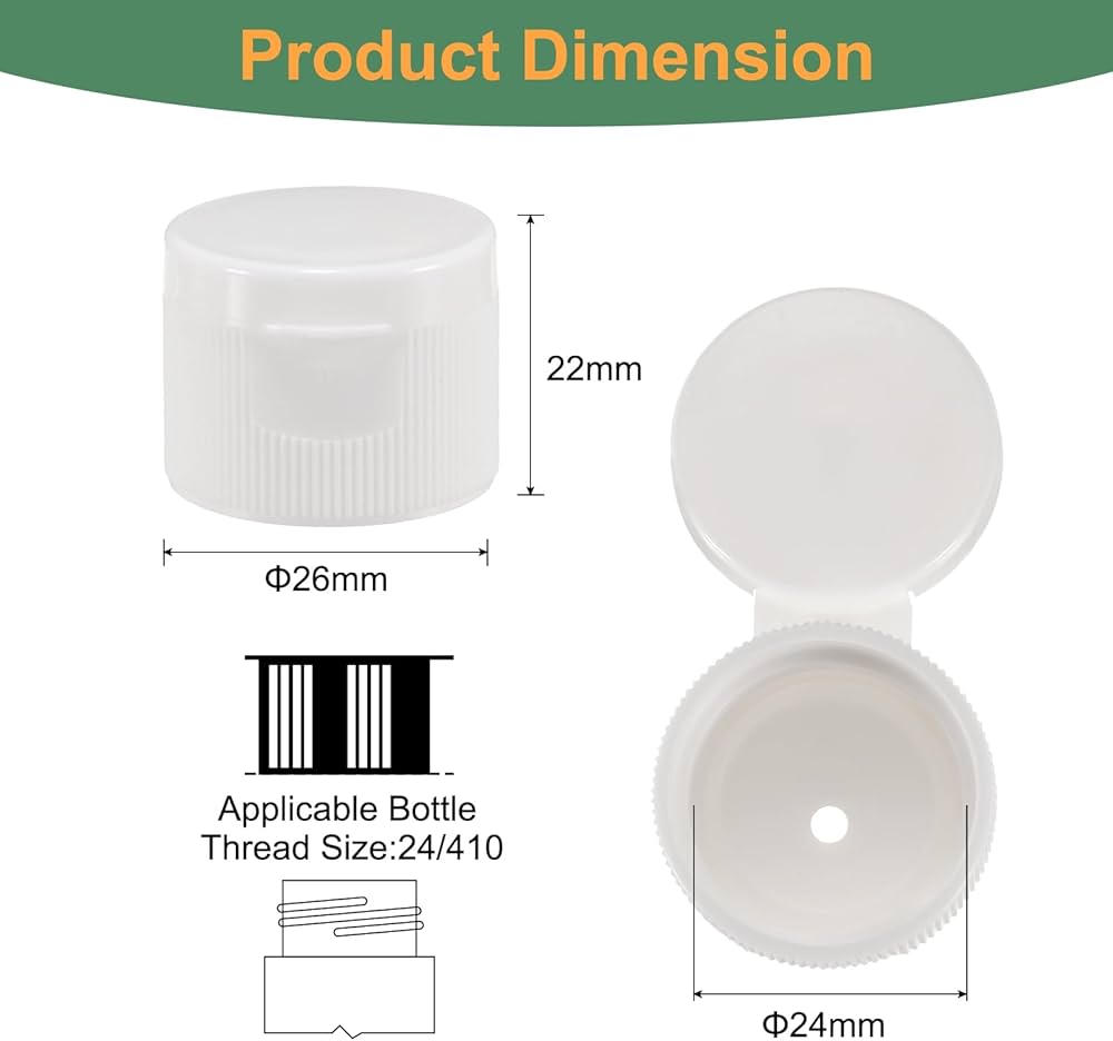 Amazon｜uxcell ボトル用フリップトップキャップ 24/410 プラスチック